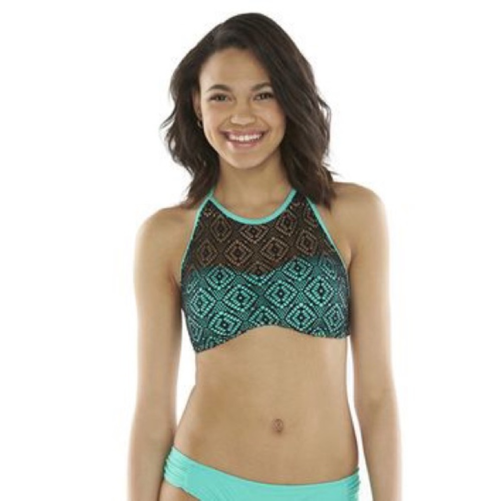Target turquoise/teal halter bikini top